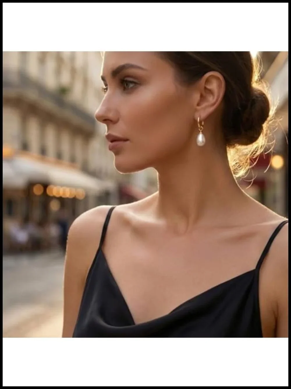 18K Gold Plated Teardrop Pearl Dangle Huggie Hoop Earrings Hypoallergenic